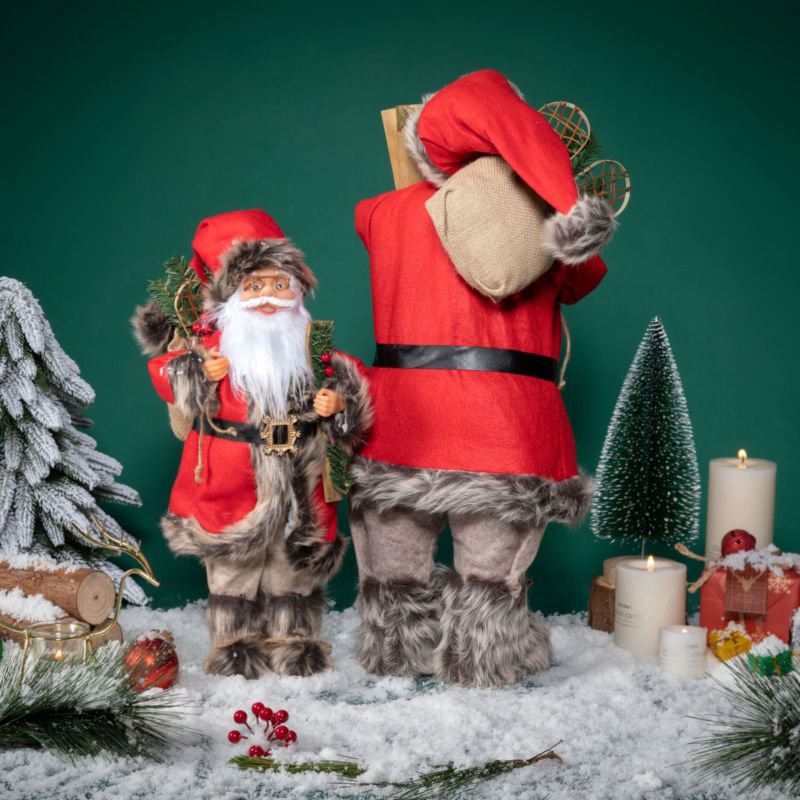 Christmas,Santa Claus with red backpack and skateboard - Christmas gift